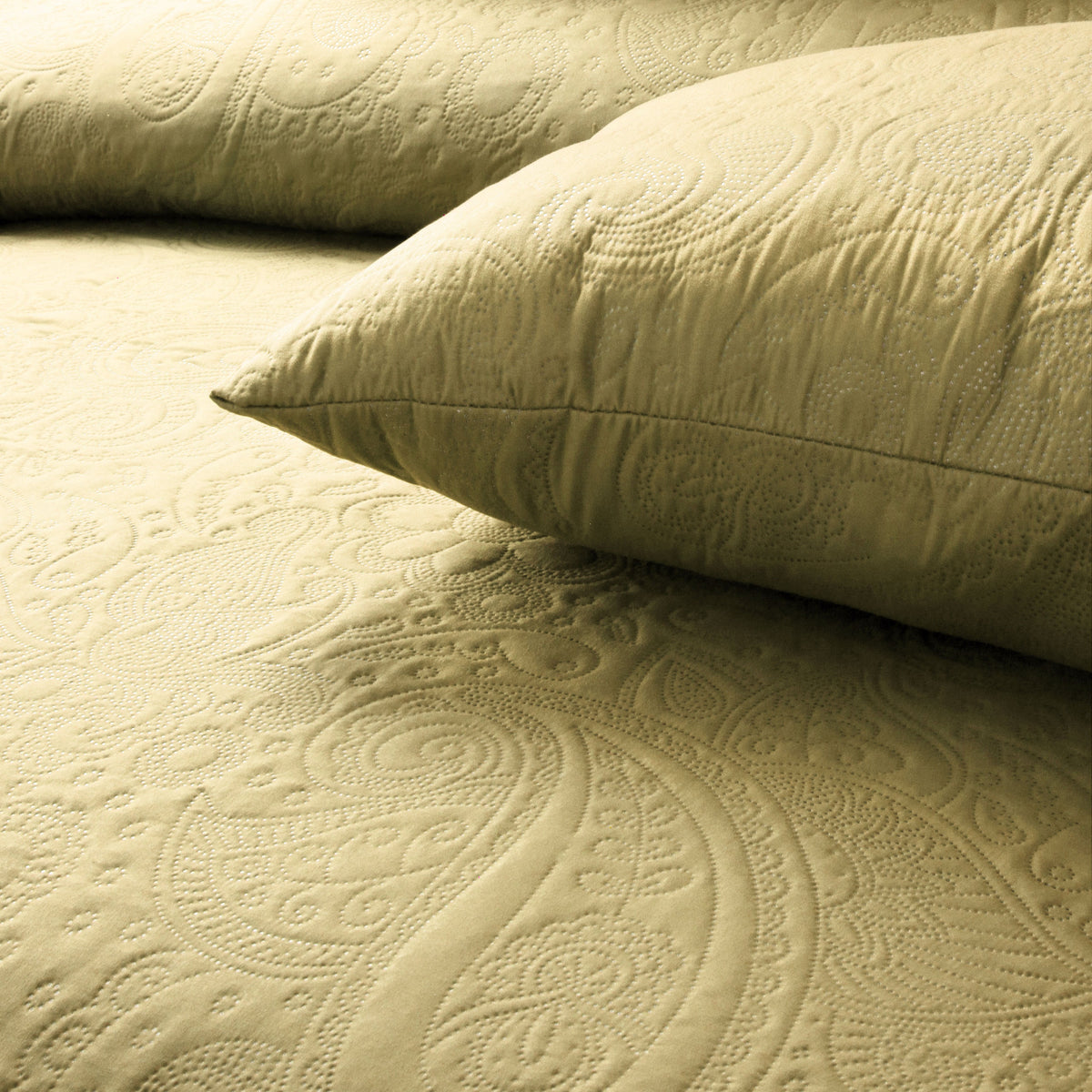 Spiral Vibes 3 Pcs Ultrasonic Bedspread - Mustard Skin