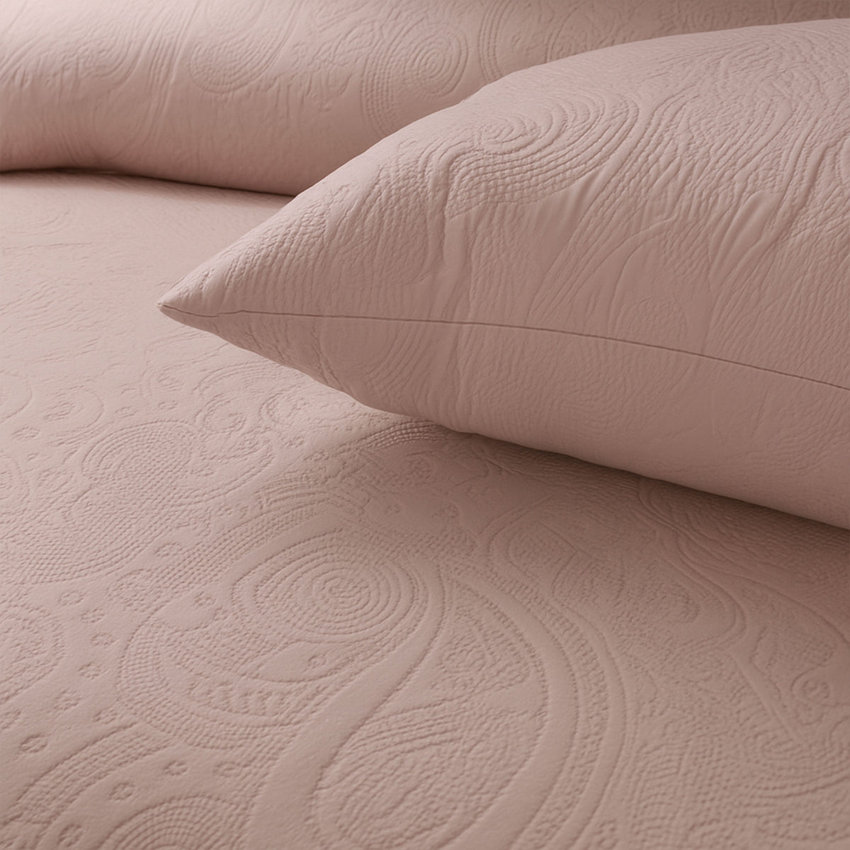 Spiral Vibes 3 Pcs Ultrasonic Bedspread - Peach