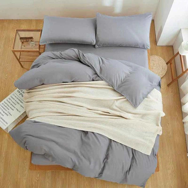 Plain Dyed Duvet Set King Size - Light Grey (158)