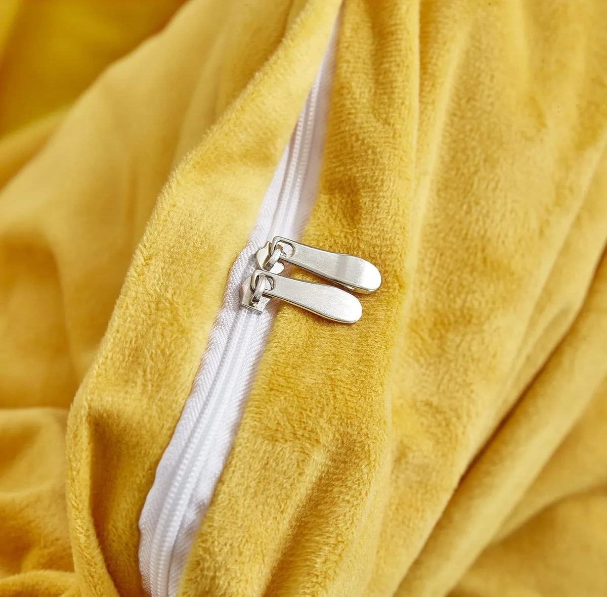 Reversible Duvet Set Velvet - Mustard & Grey (280)