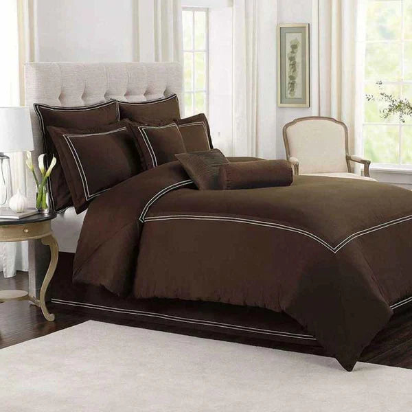 Baratta Stitch Duvet Set - Brown & white (111)