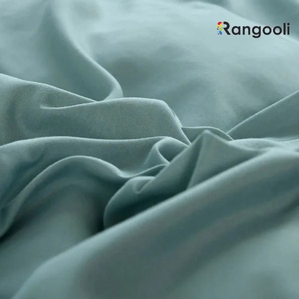Reversible Duvet Cover Set King Size - Sea Green & Grey (160)