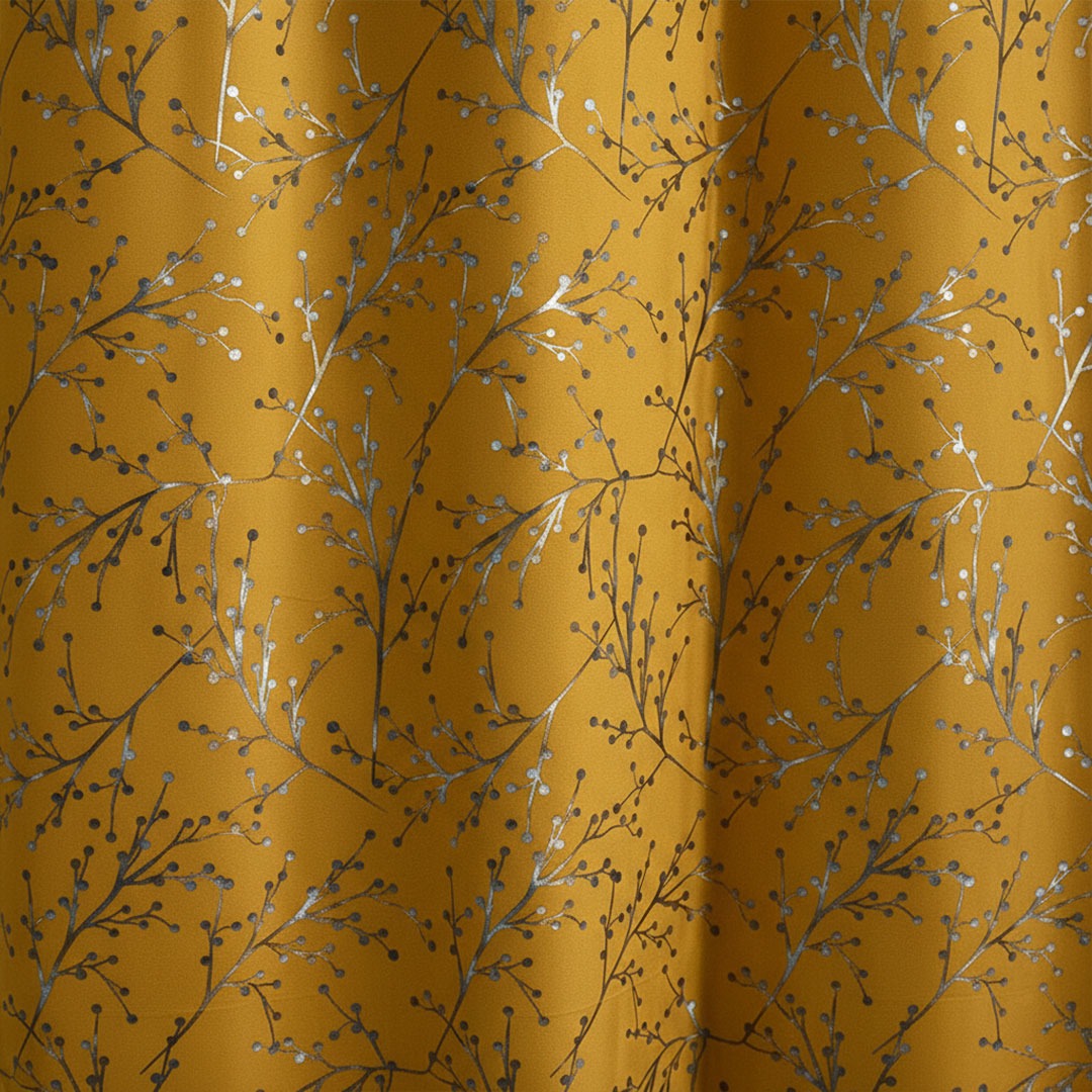 2 PCS PREMIUM QUALITY TEXTURE VELVET CURTAINS -Musted