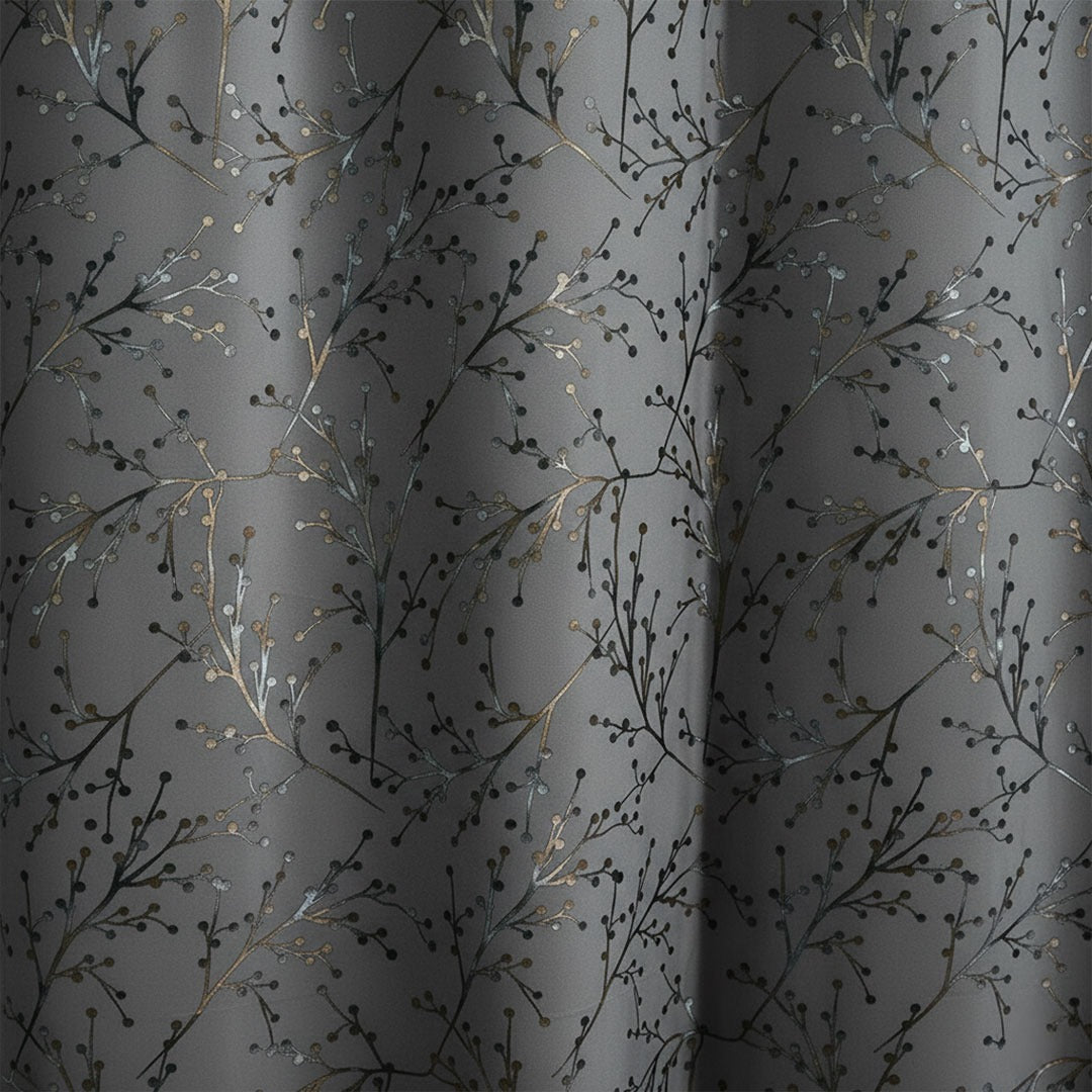 2 PCS PREMIUM QUALITY TEXTURE VELVET CURTAINS - GREY