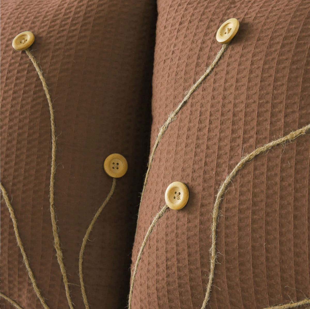 Pack of 2 Waffle Golden Veins Cushion - Camel