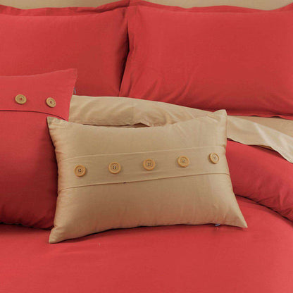 Luxury Embellish Duvet Set - Red And Skin (083)