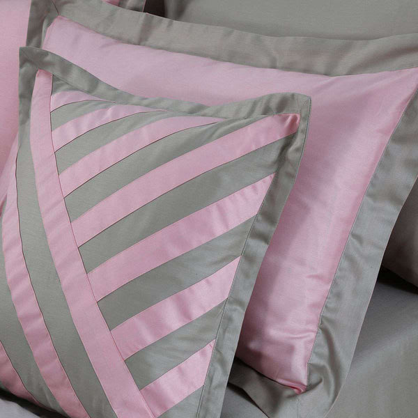 Luxury Embellish Duvet Set - Grey And Pink (082)