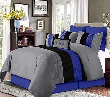 EMBELLISH HORIZONTAL PLEATS DUVET SET (066)