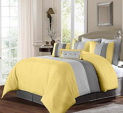 EMBELLISH HORIZONTAL PLEATS DUVET SET (071)