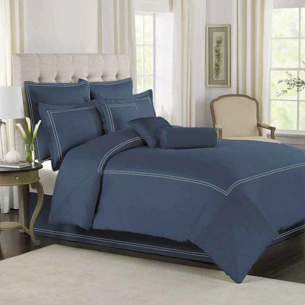 Baratta Stitch Duvet Set - Lake Blue & white (113)