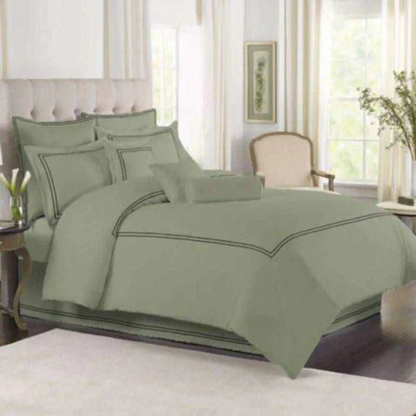 Baratta Stitch Duvet Set - Light Green & Black (114)