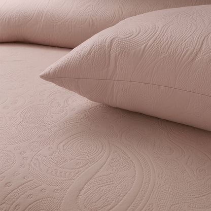 Spiral Vibes  3 Pcs Ultrasonic Bedspread - Peach