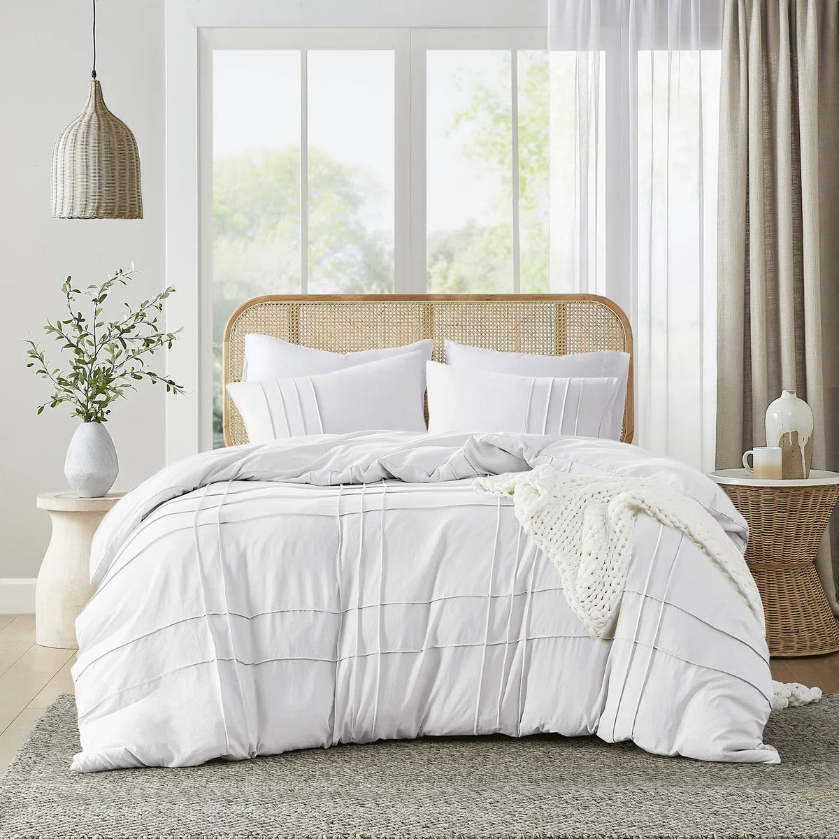 Luxury Double Pleat Duvet Cover Set 6 Pcs  (077)