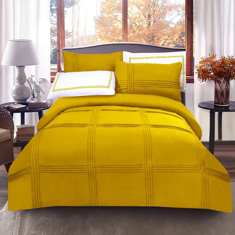 6 Pcs Baratta Pleated Duvet Set - Yellow (131)