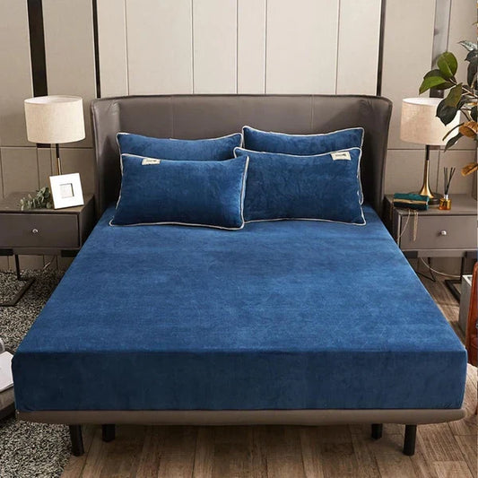 Velvet Fitted Sheet - Blue