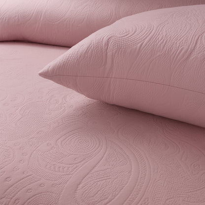 Spiral Vibes 3 Pcs Ultrasonic Bedspread - Blush Pink