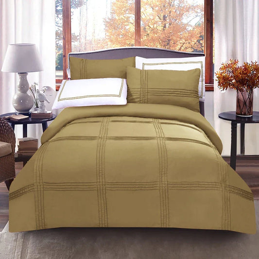 6 Pcs Baratta Pleated Duvet Set - Beigh (123)