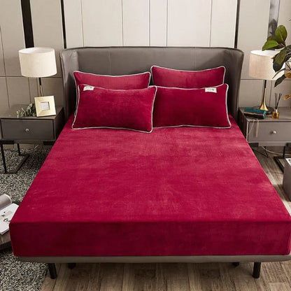 Velvet Fitted Sheet - Maroon