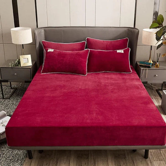Velvet Fitted Sheet - Maroon
