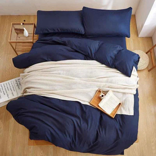 Plain Dyed Duvet Set King Size - Navy Blue (159)