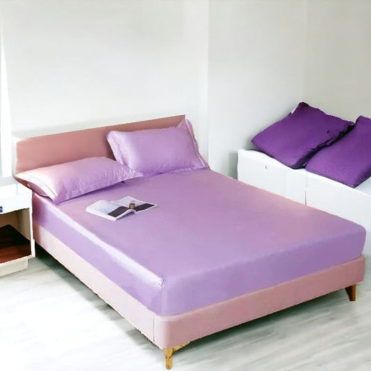 Rangooli Silk fitted sheet -  Mauve