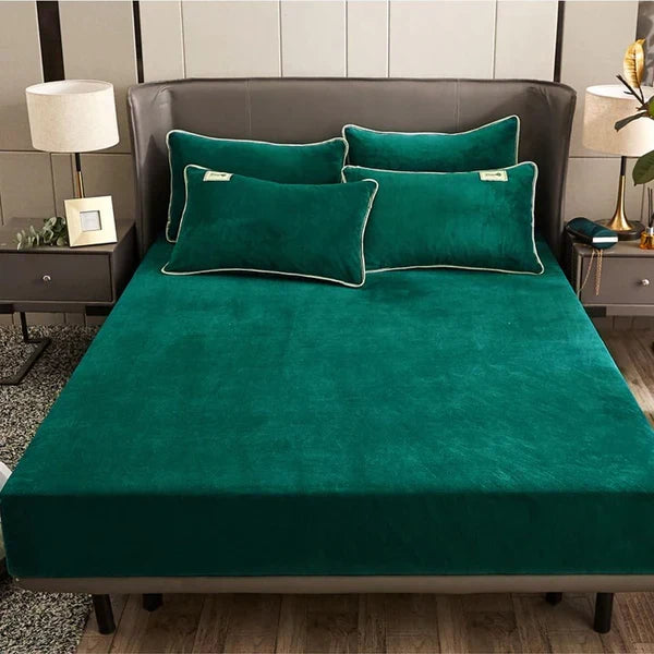 Velvet Fitted Sheet - Green