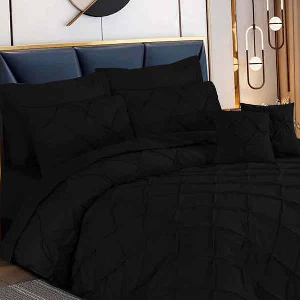 Pintuck Duvet Set - Black (040)