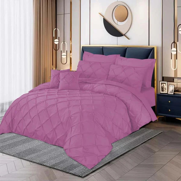 Pintuck Duvet Set - Pink (048)