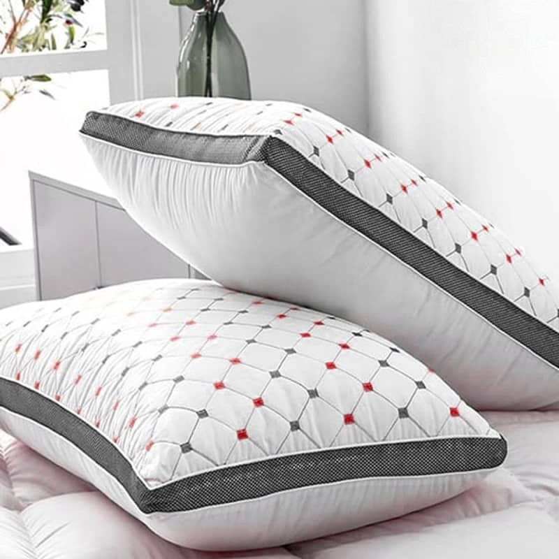 Pack of 2 luxury Decorative pillows - Red & Grey