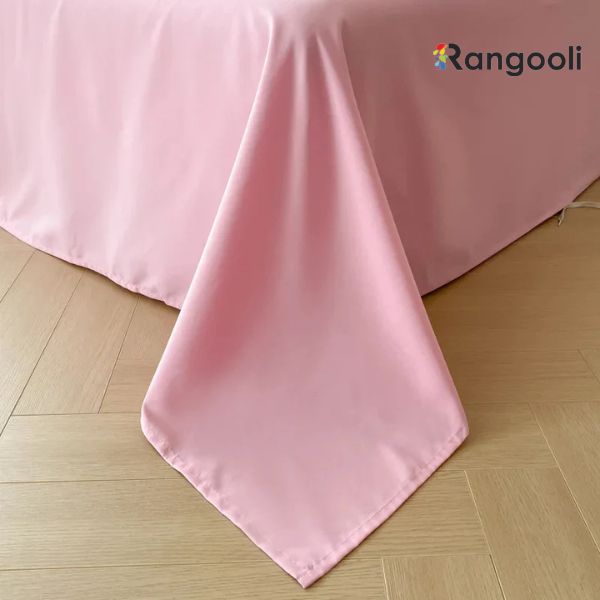 Reversible Duvet Cover Set King Size -  Baby Pink & Light Pink (166)
