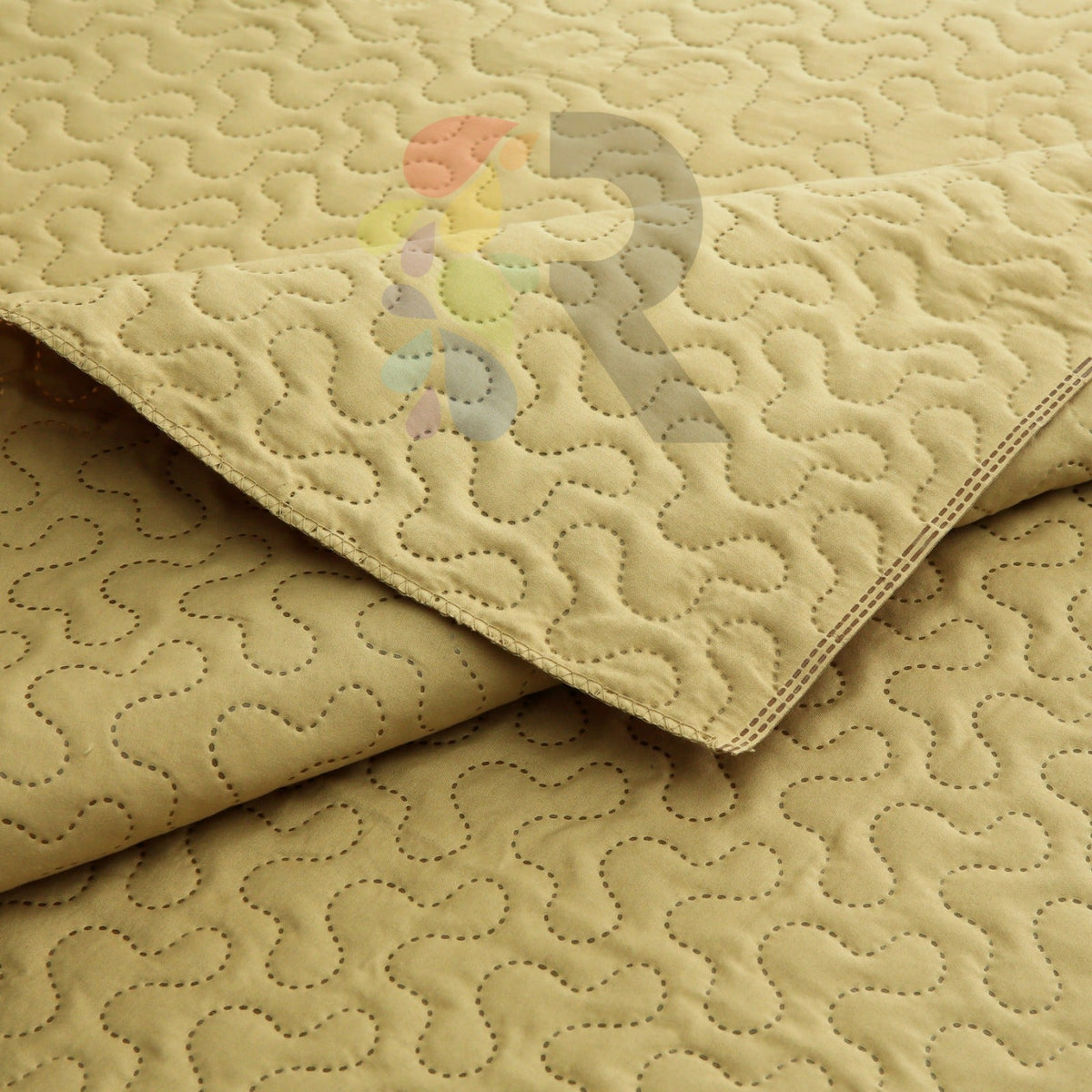 3 Pcs Ultrasonic Bedspread - Mustard Skin (001)