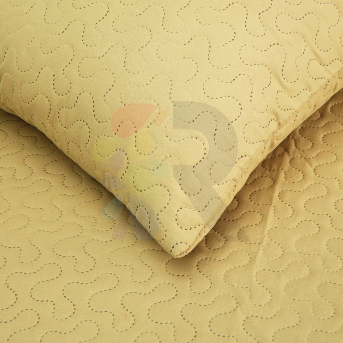 3 Pcs Ultrasonic Bedspread - Mustard Skin (001)