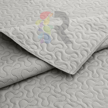 3 Pcs Ultrasonic Bedspread - Light Grey (003)