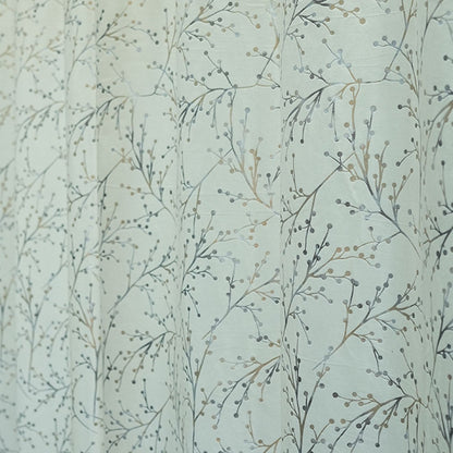 2 PCS PREMIUM QUALITY TEXTURE VELVET CURTAINS - Cream