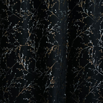 2 PCS PREMIUM QUALITY TEXTURE VELVET CURTAINS - Black