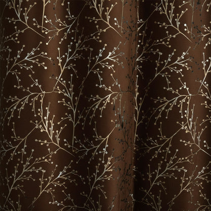 2 PCS PREMIUM QUALITY TEXTURE VELVET CURTAINS - Brown