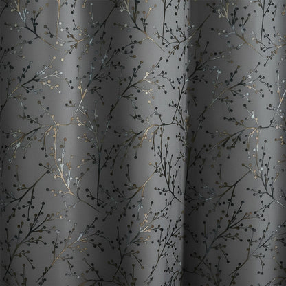 2 PCS PREMIUM QUALITY TEXTURE VELVET CURTAINS - GREY