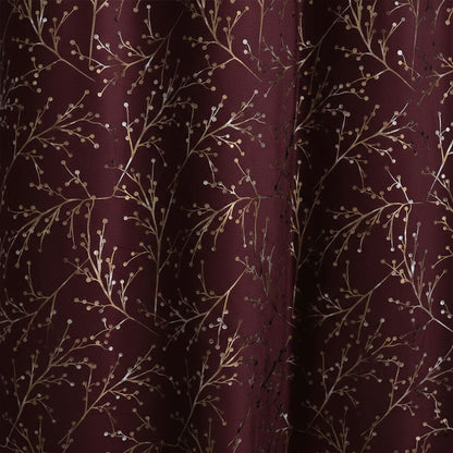 2 PCS PREMIUM QUALITY TEXTURE VELVET CURTAINS - Maroon