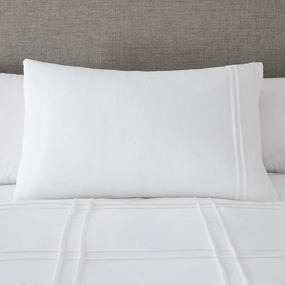 New Luxury Box Pleated Duvet Set- White (152)