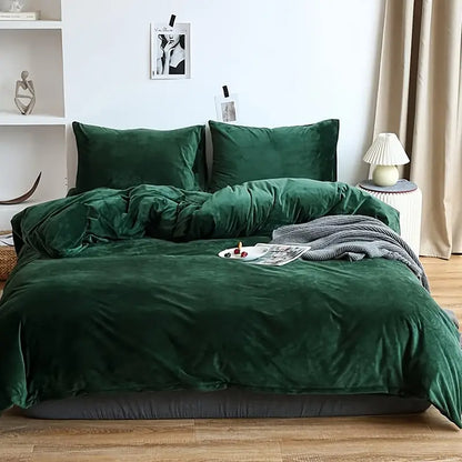 Reversible Duvet Set Velvet  - Green (284)