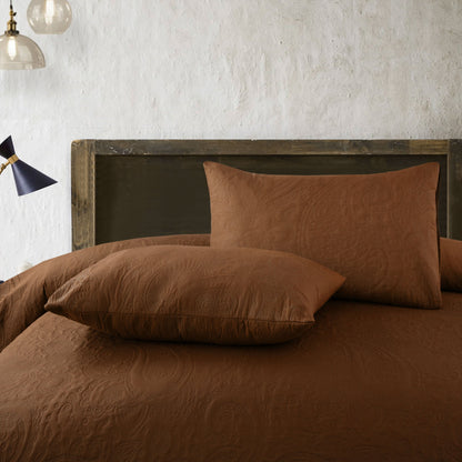 Spiral Vibes  3 Pcs Ultrasonic Bedspread - Camel