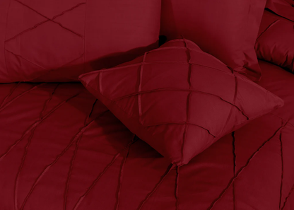 Sammy Cross Pleated  Duvet Set - Red (268)