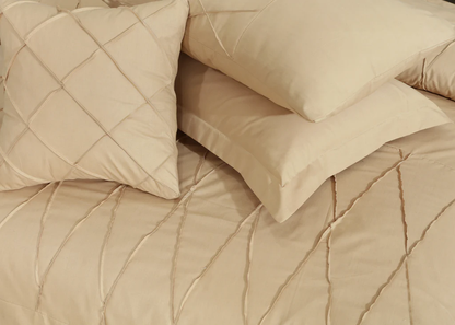 Sammy Cross Pleated  Duvet Set - Beige (265)