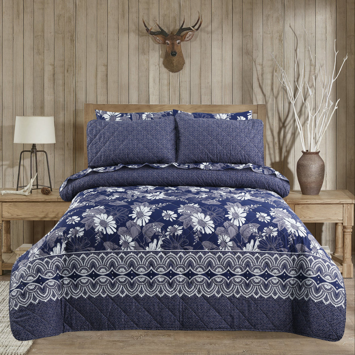 6 Pcs Quilted Comforter Set Design RG-C-56