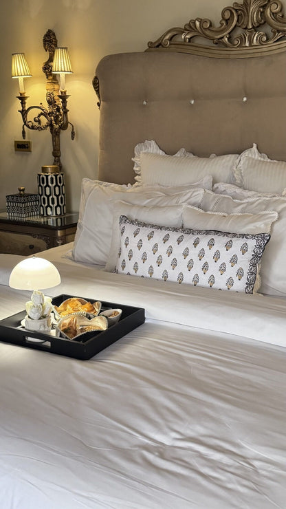 8 Pcs Luxury Duvet Set Belle Lace - White (306)